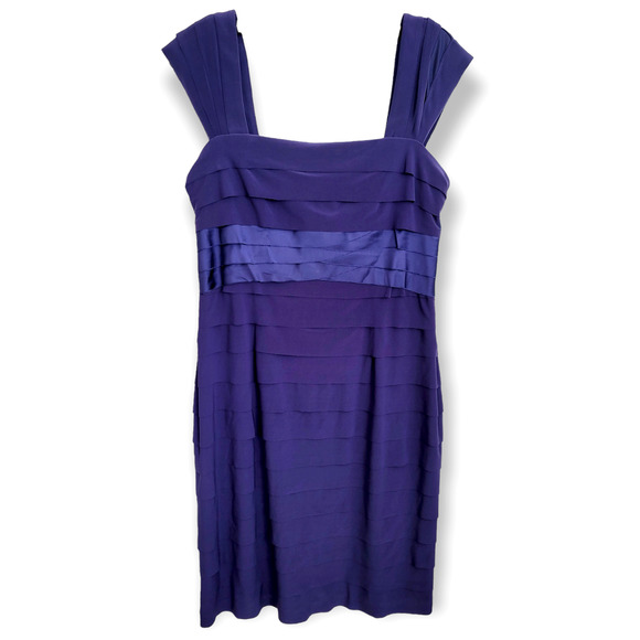 NWT Jones New York Cobalt Blue Tiered Sleeveless Midi Formal Dress Size 8 - Picture 1 of 6